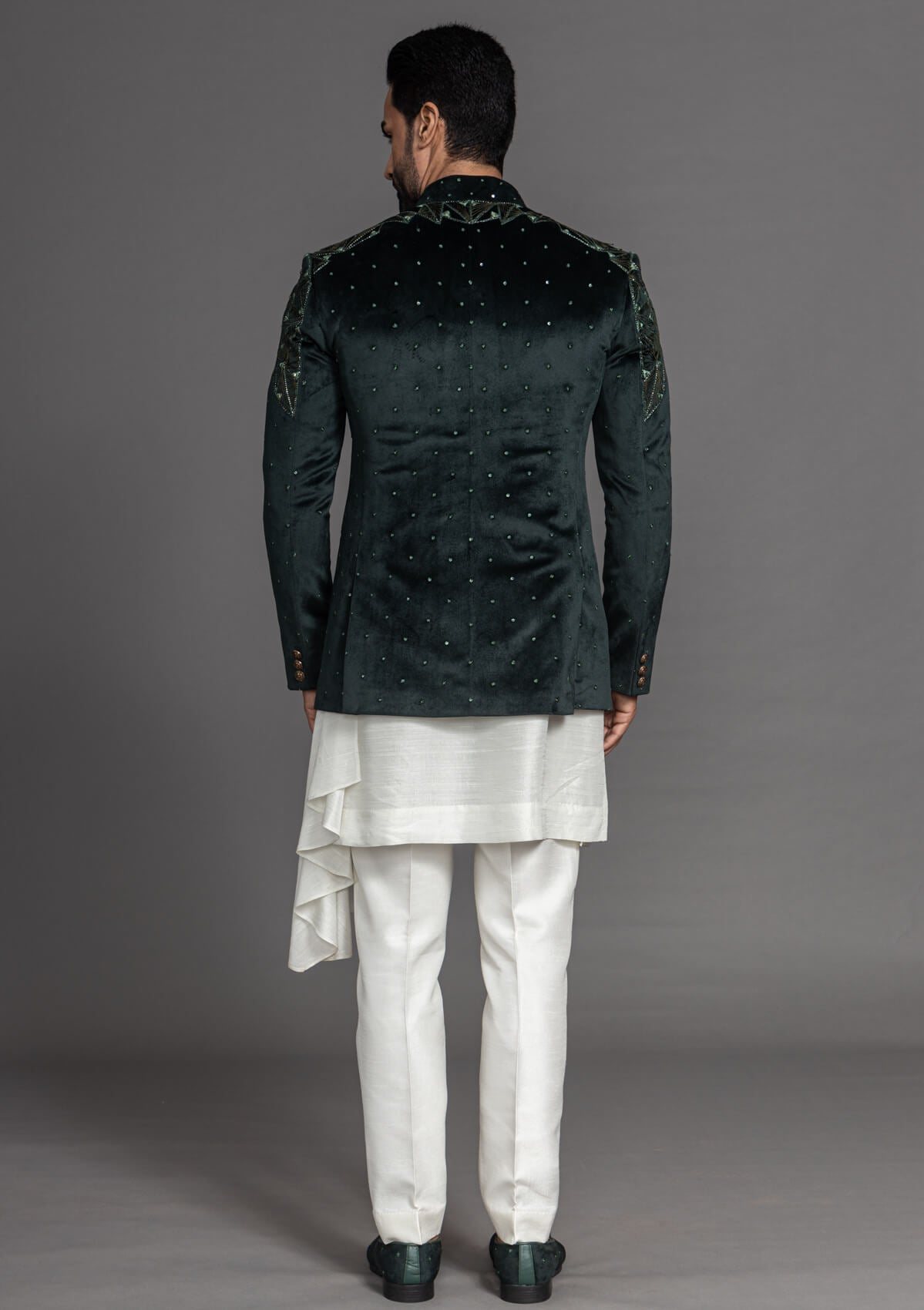 Stylish Bandhgala suit showcasing a fusion of traditional and contemporary elements